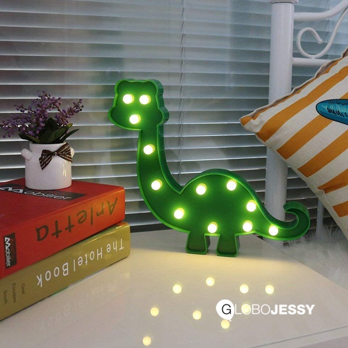 GENERICO - Lámpara Led Forma De Dinosaurio set por 2 unidades