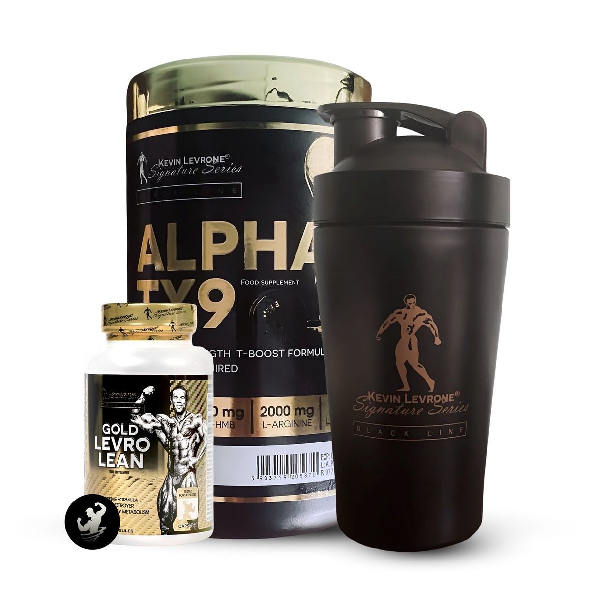 KEVIN LEVRONE - Pack Test Booster Alpha TX9 Kevin Levrone 378 grs + Gold LevroLean 90 caps + Shaker