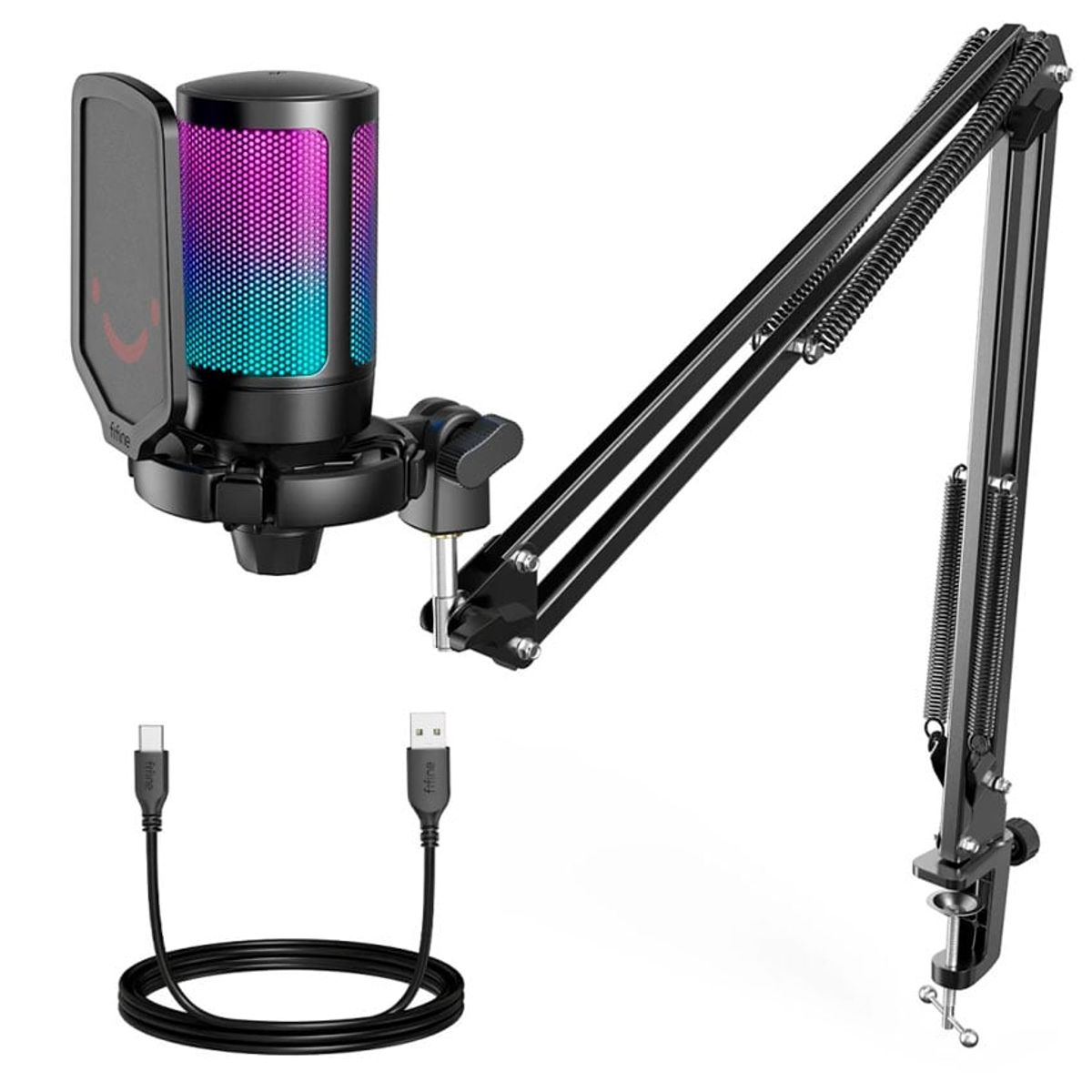 FIFINE - Micrófono Fifine A6T BLACK Soporte de brazo