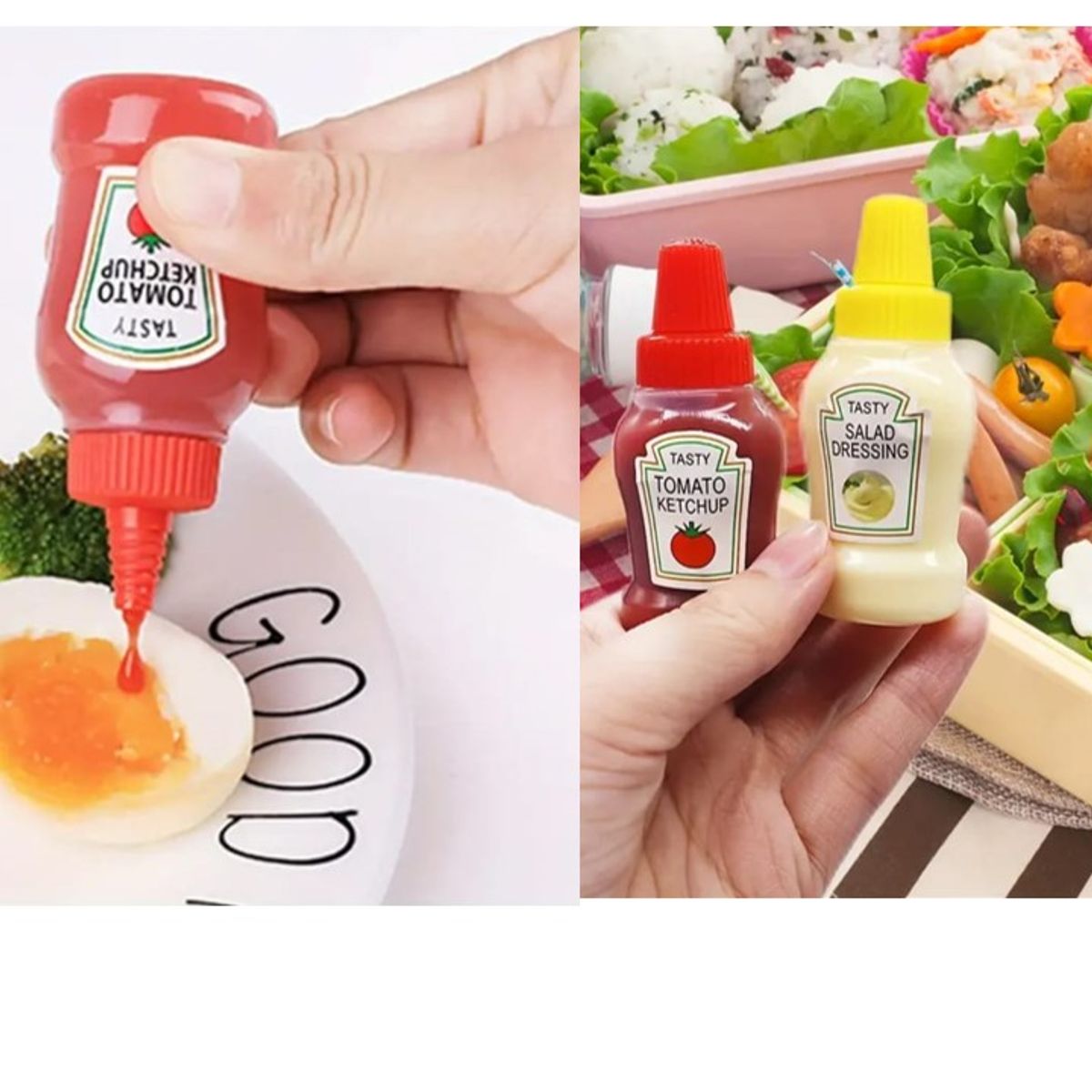 GENERICO - MINI BOTELLAS FRASQUITOS POMITOS PARA SALSAS CREMAS X 4 UNDS