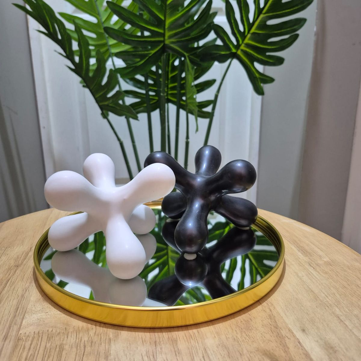 GENERICO - Escultura de 2 Jacks Blanco & Negro Nórdicos