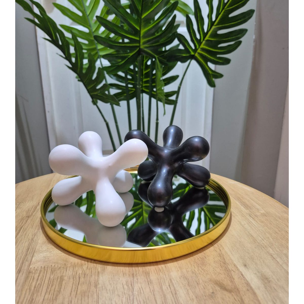 GENERICO - Escultura de 2 Jacks Blanco & Negro Nórdicos