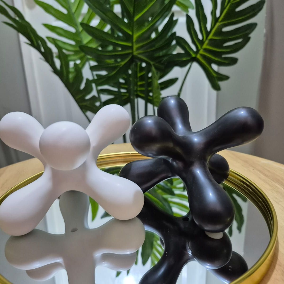 GENERICO - Escultura de 2 Jacks Blanco & Negro Nórdicos