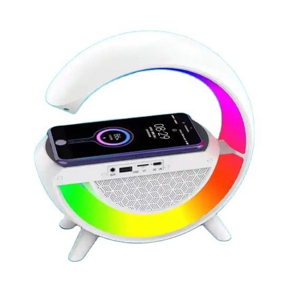 GENERICO - CARGADOR 3 EN 1 CON PARLANTE LAMPARA INALAMBRICO BLUETOOTH RGB