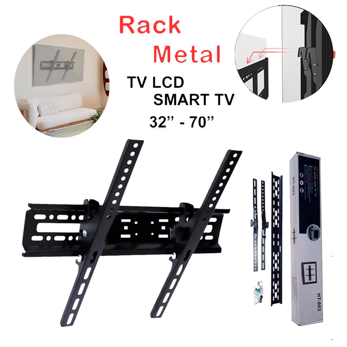 GENERICO - RACK TV LCD LED  SMART 32 70 Soporte para pared Plegable