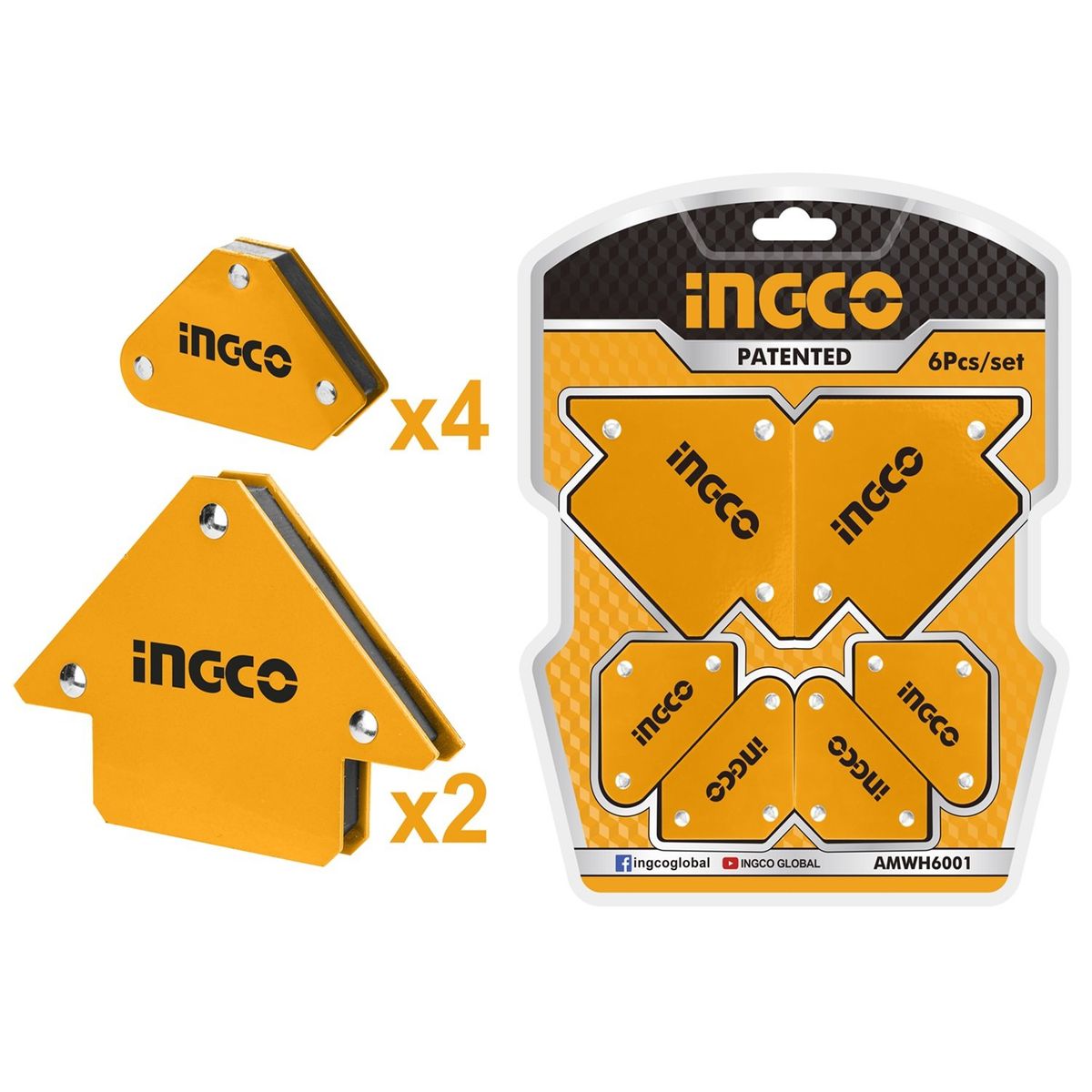 INGCO TOOLS - Set 6 Escuadras Magnéticas para soldar INGCO