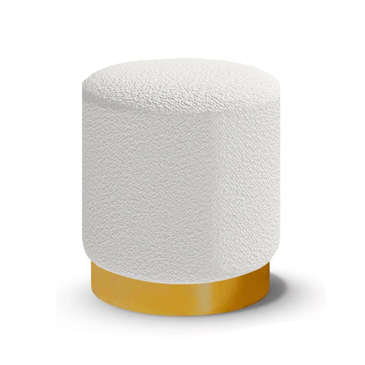 GENERICO - Puff Siena Redondo California con Base Metálica Ivory