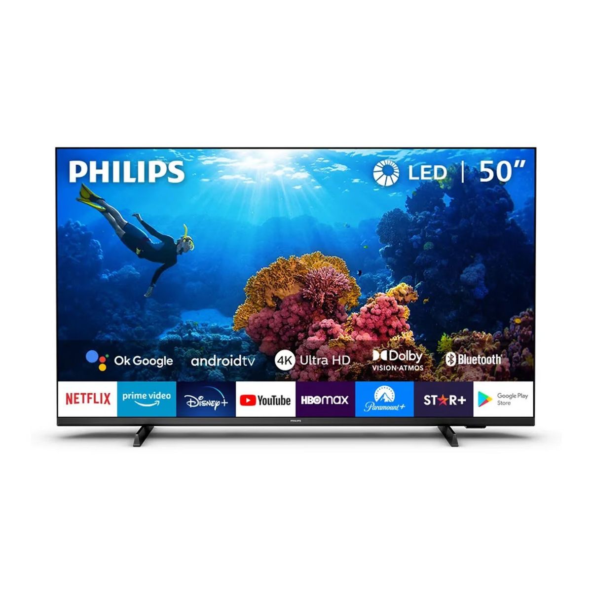 PHILIPS - TELEVISOR PHILIPS 50 SMART TV ANDROID UHD 4K 50PUD7406