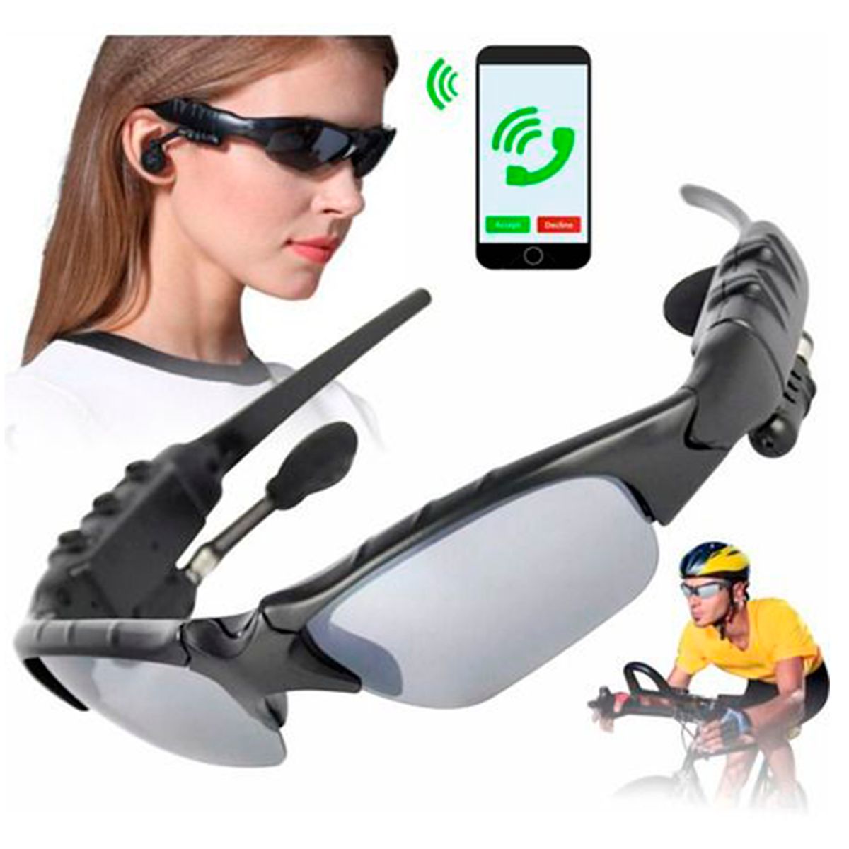 GENERICO - Lentes Bluetooth y Audifonos Incorporados Gafas de Sol_.