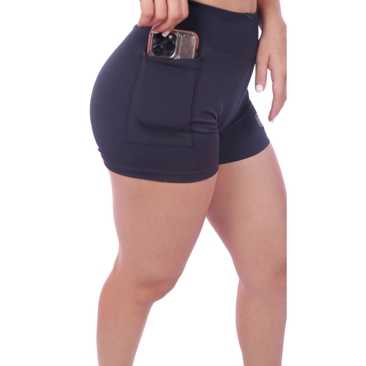 M MUSCLE MUSEUM - Short Pantaloneta con Bolsillo Lateral Color Azul Oscuro para Mujer