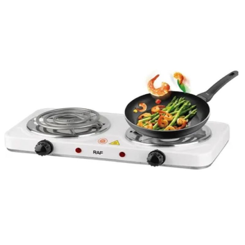 GENERICO - Cocina Electrica Estufa RAF 2 Hornillas 2000 Watts Portatil