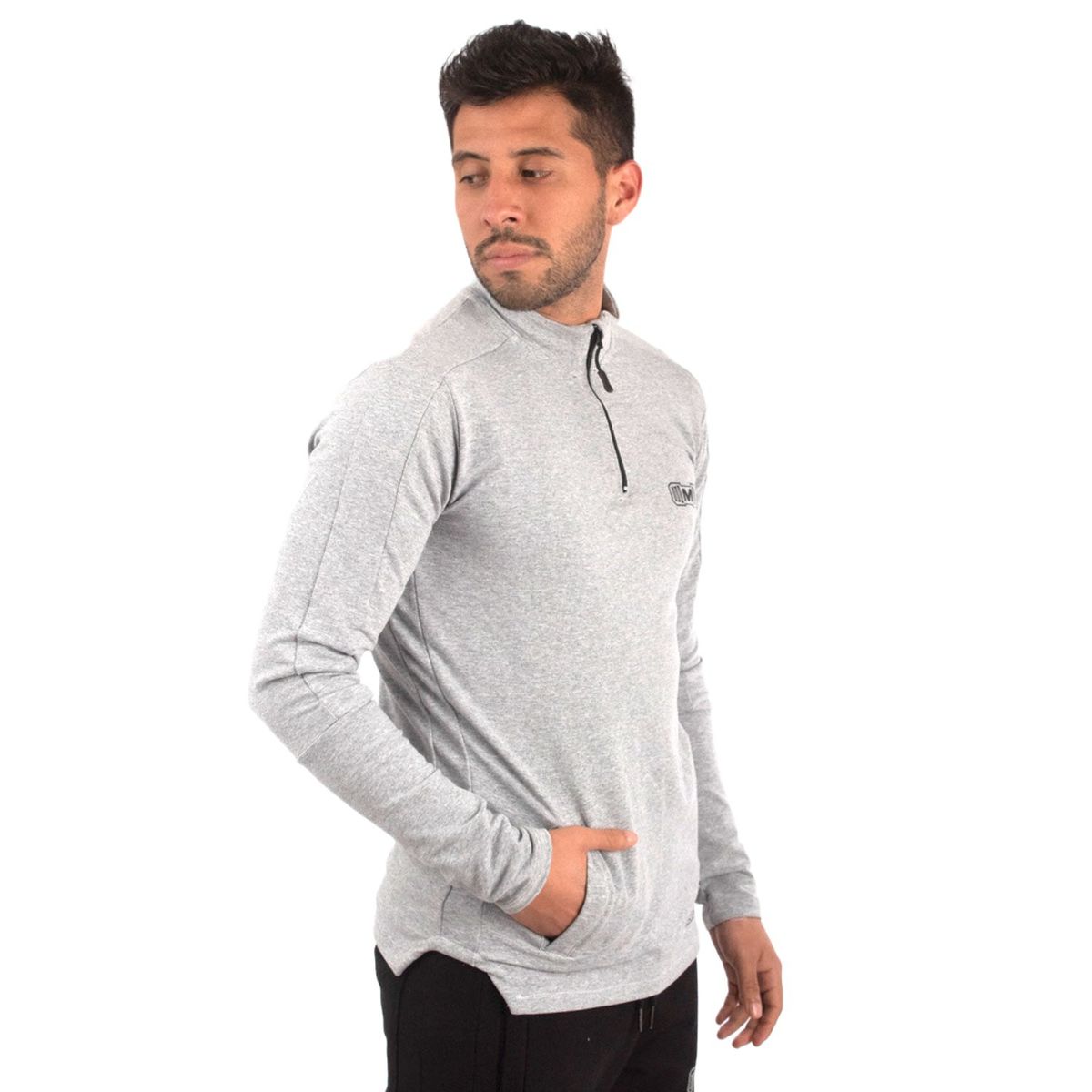 M MUSCLE MUSEUM - Polera Deportiva Slim Fit Color Gris para Hombre