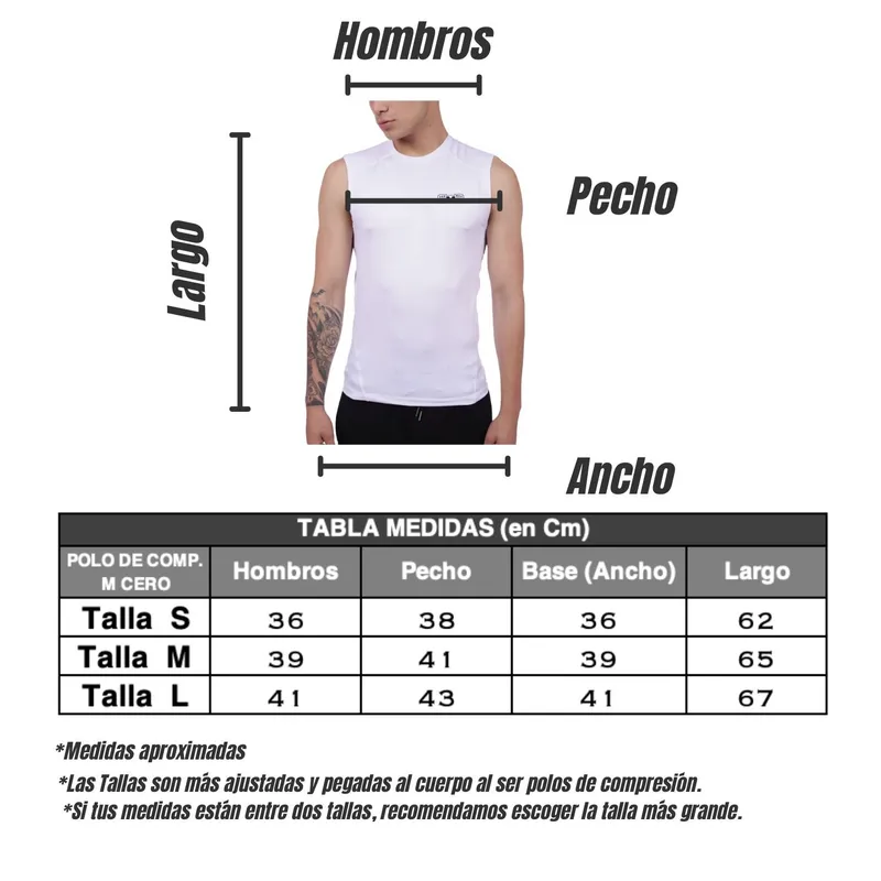 Polo Deportivo de Compresión Manga Cero Color Blanco para Hombres
