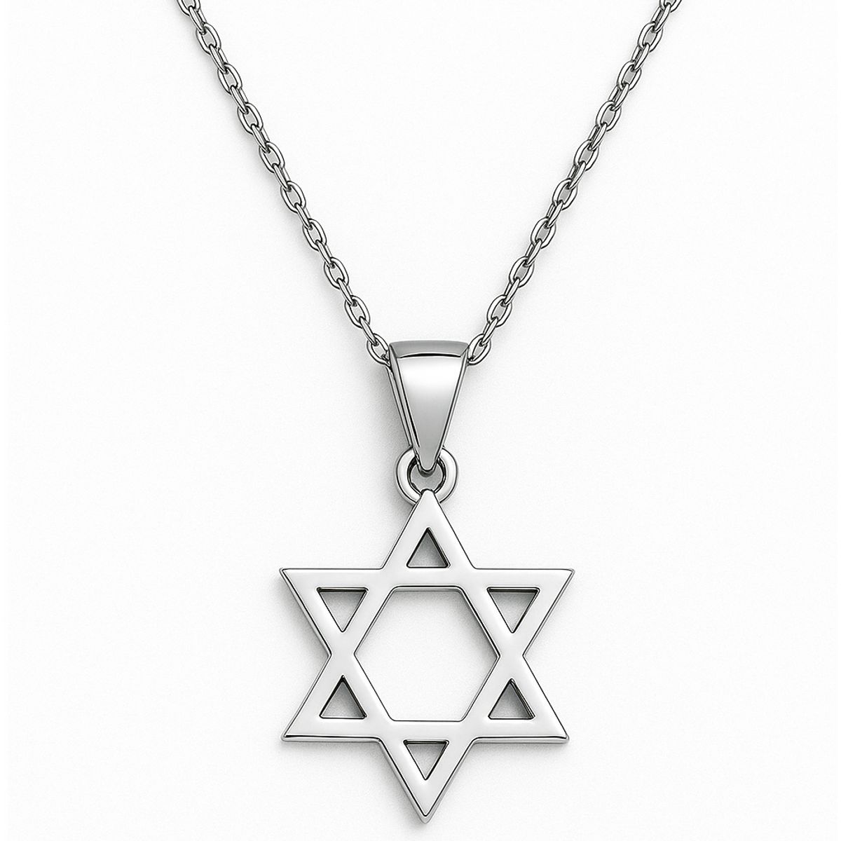 GENERICO - Collar Estrella de David Mujer Plateado