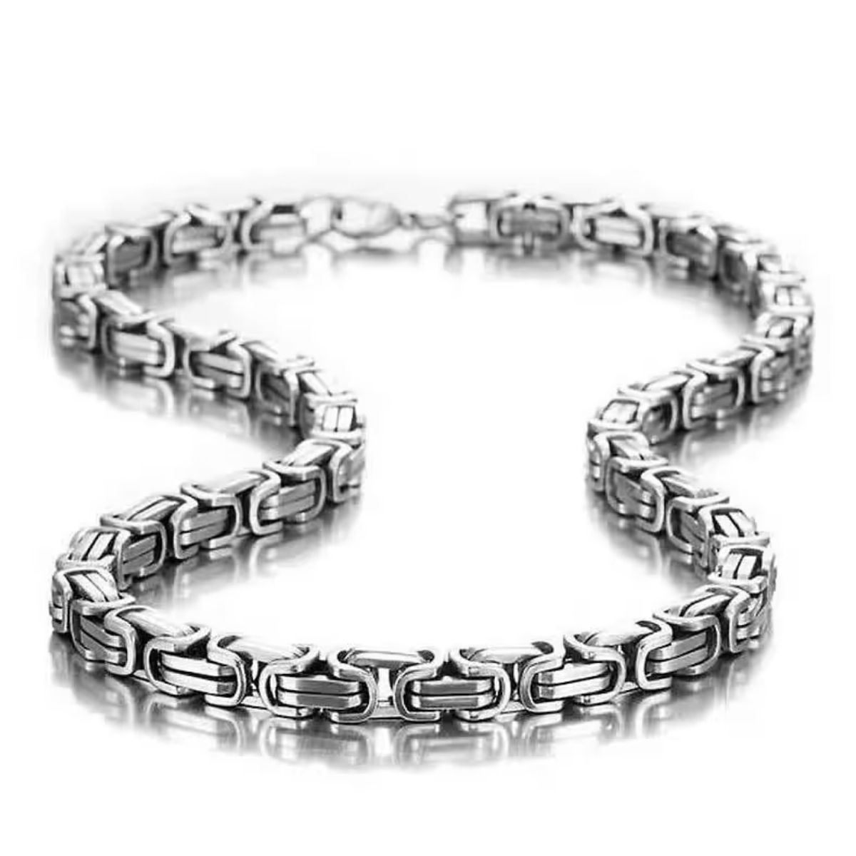 GENERICO - Cadena Bizantina Hombre Acero Inoxidable Hombre