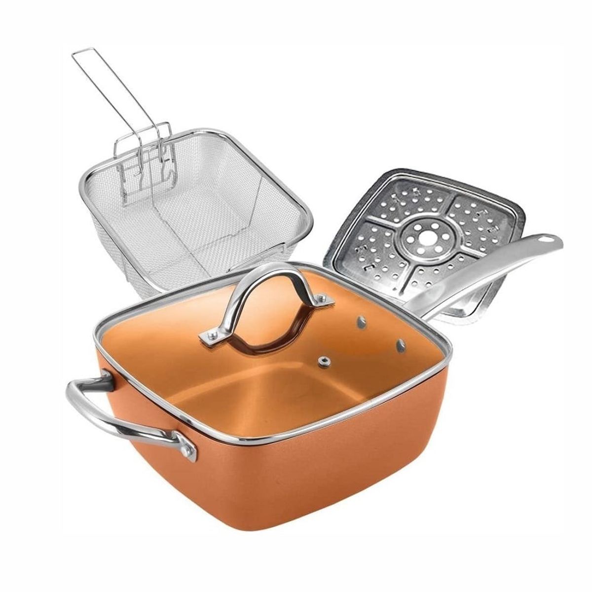 OTTOWARE - Sartén Cuadrada Antiadherente de 5 Piezas