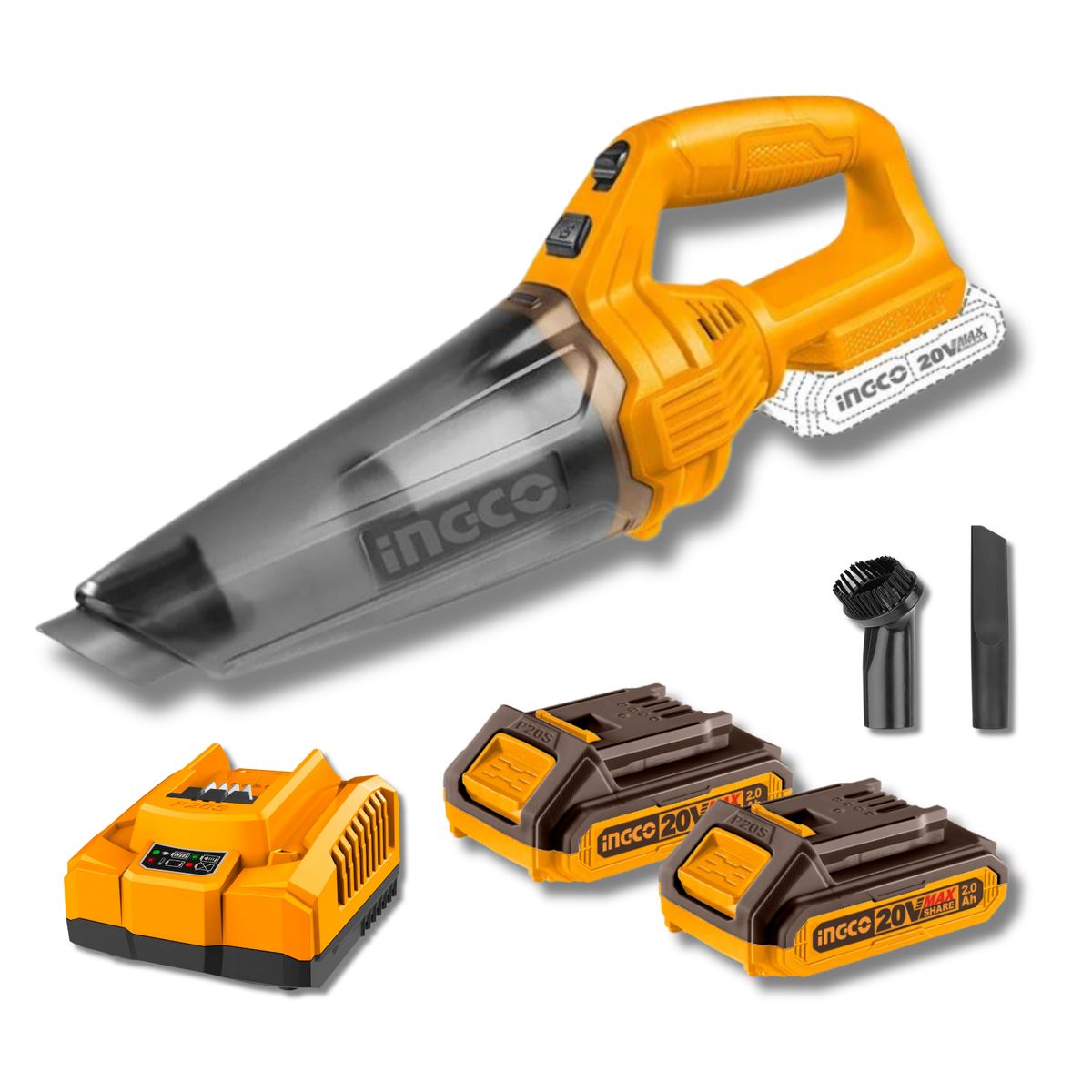 INGCO TOOLS - Aspiradora 0.5 litros 20v + 2 baterias 2ah y cargador Ingco