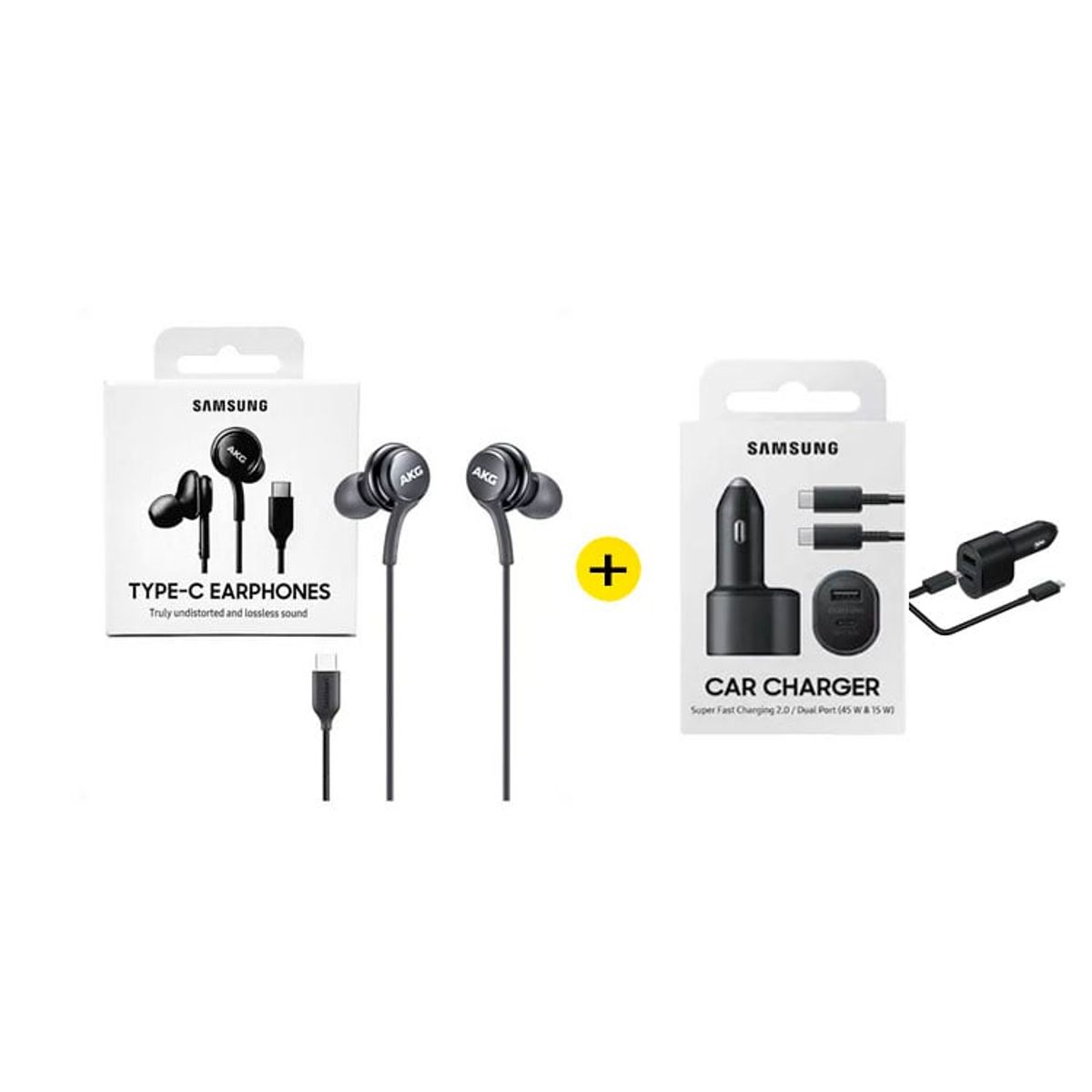 SAMSUNG - Audifonos AKG + Cargador de Auto Negro 45W