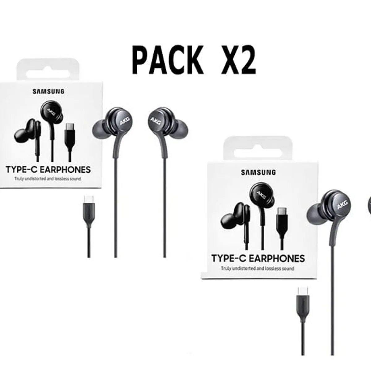 SAMSUNG - Pack X2 Audifonos Negros AKG Samsung Tipo C