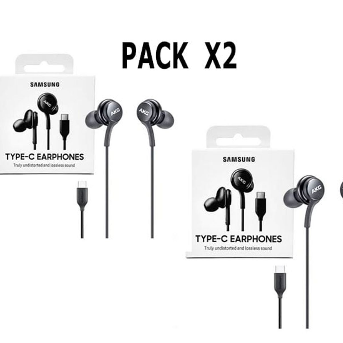 SAMSUNG - Pack X2 Audifonos AKG Samsung Tipo C Negro