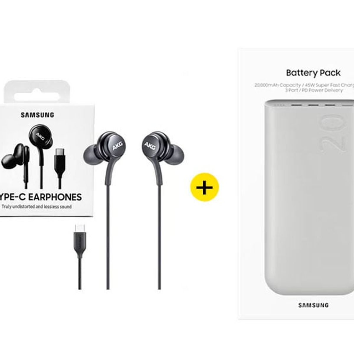 SAMSUNG - Audifonos AKG y Power Bank Samsung 20000 Beige de 45W