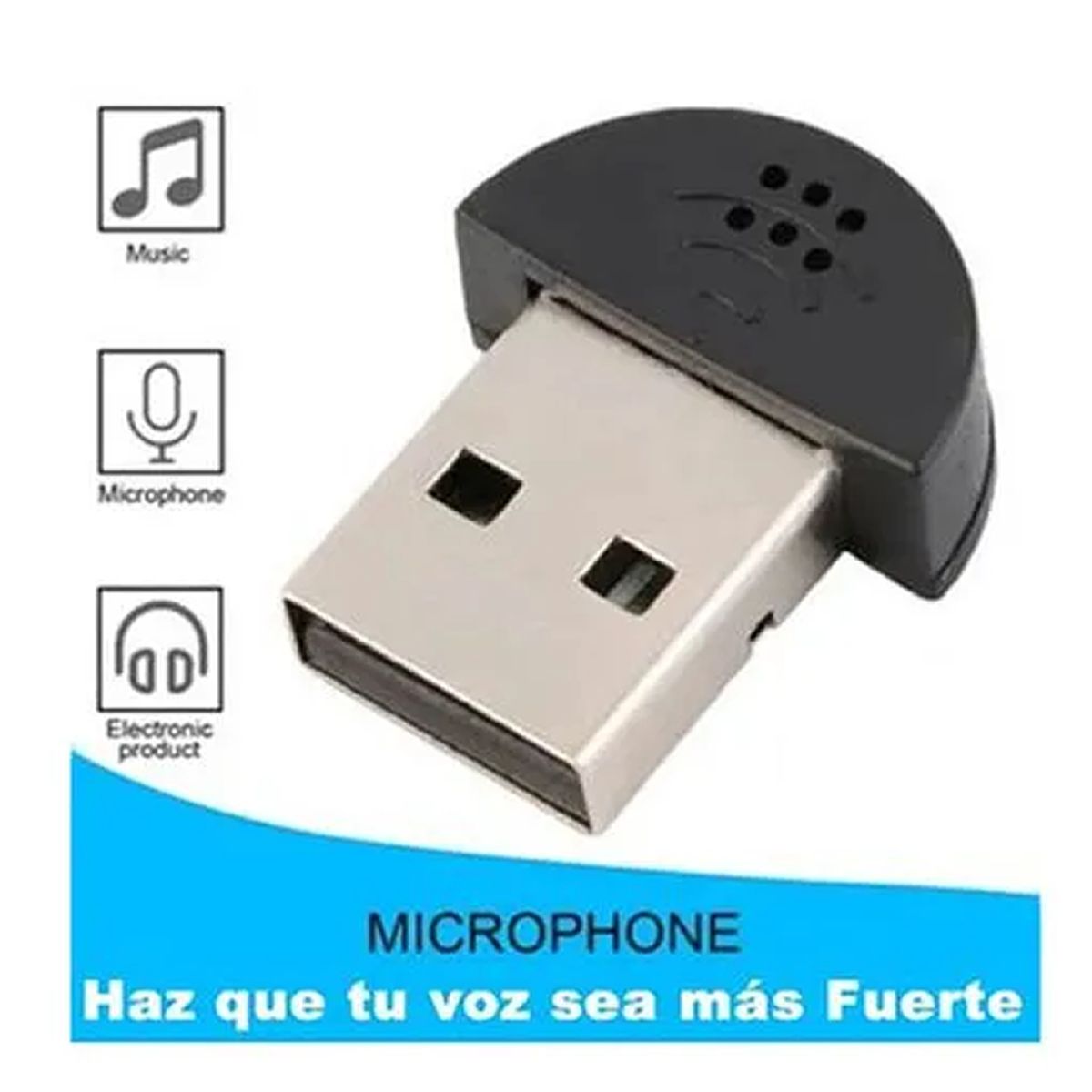 GENERICO - Adaptador de Audio-Micrófono, Súper Mini USB 2,0