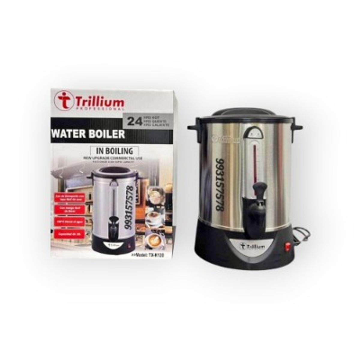 GENERICO - TERMO HERVIDOR TRILLIUM 25Lts TX- k120 DE ACERO INOXIDABLE