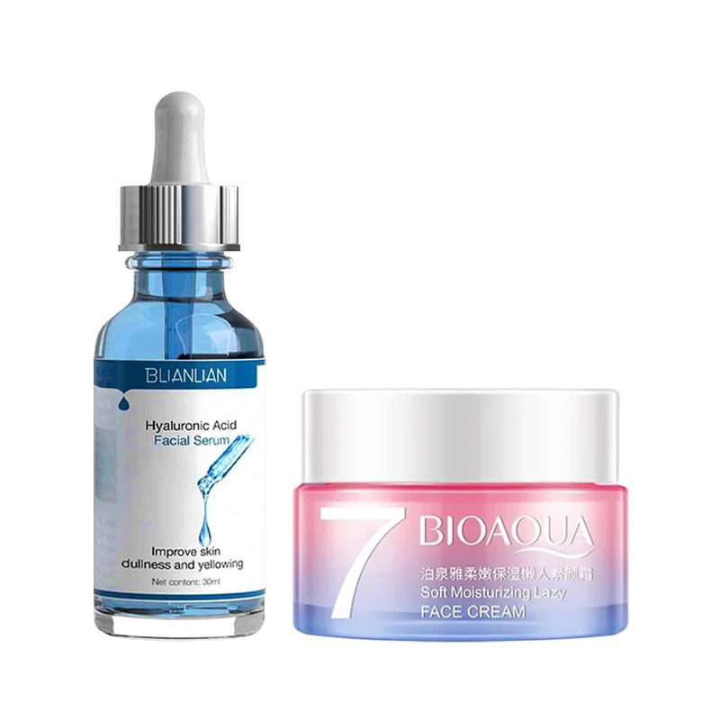 BIOAQUA - Crema Facial Aclaradora + Serum con Ácido Hialurónico