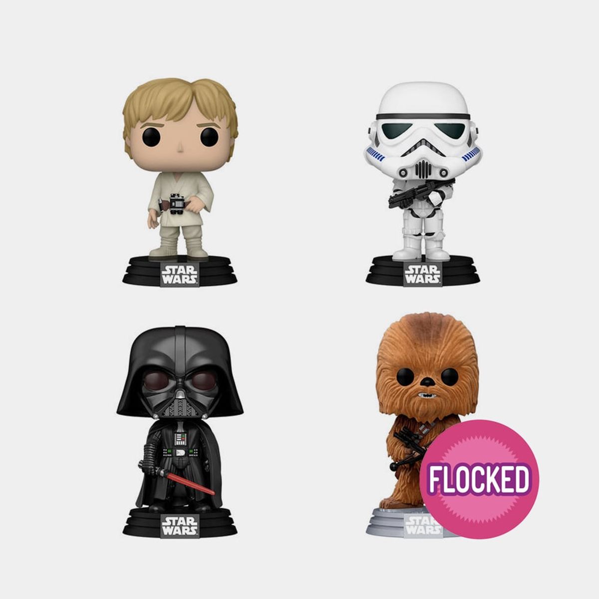FUNKO - FUNKO POP STAR WARS LUKE  CHEWBACCA  DARTH VADER  TROOPER