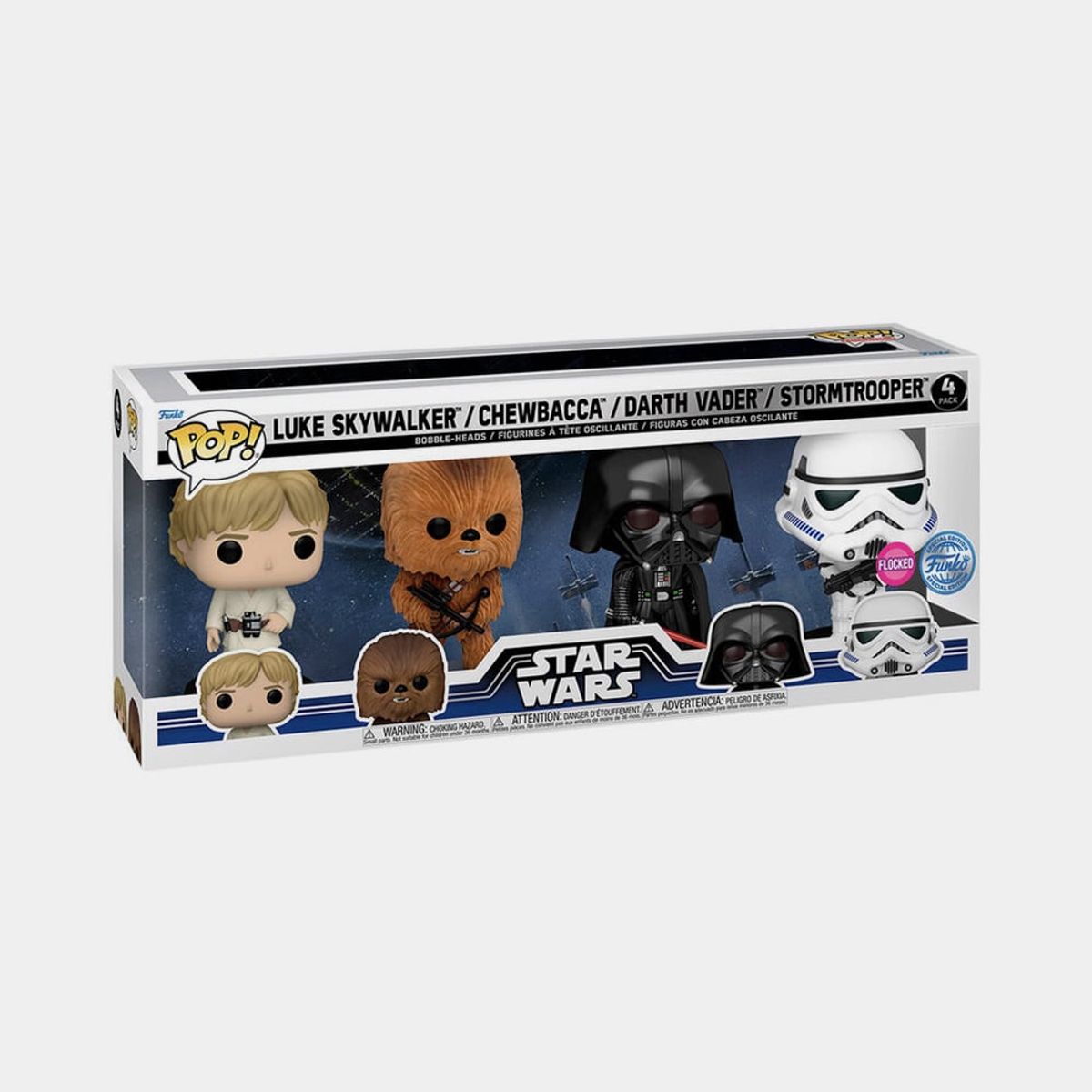 FUNKO - FUNKO POP STAR WARS LUKE  CHEWBACCA  DARTH VADER  TROOPER