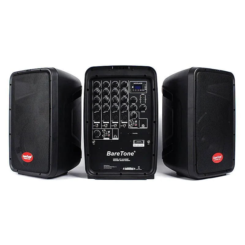 HALION - PARLANTE ACTIVO 3 EN 1 BARETONE BT-AM400P DOBLE 8? 2UHF MIC AC/DC
