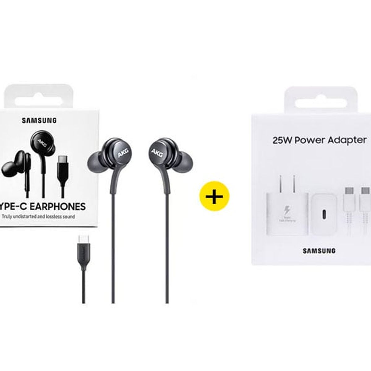 SAMSUNG - Audifonos AKG Tipo C + Cargador Samsung Blanco 25W Gan