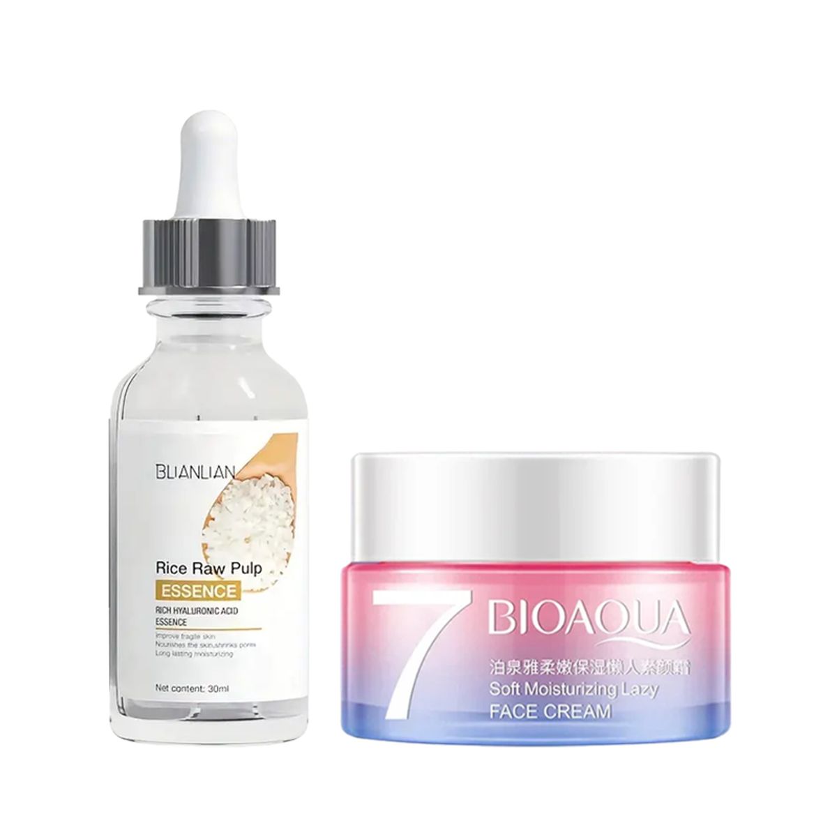 BIOAQUA - Crema Facial Aclaradora + Serum Extracto de Arroz con AH