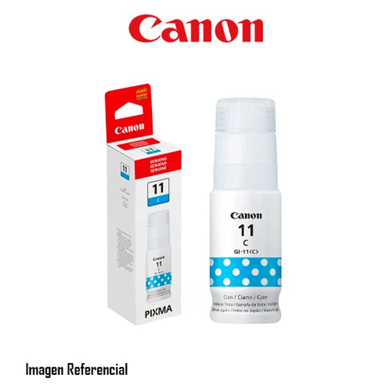 CANON - TINTA CANON GI-11C CYAN 70ML, 6000 PAG, PIXMA G3160/2160 P/N: GI-11C
