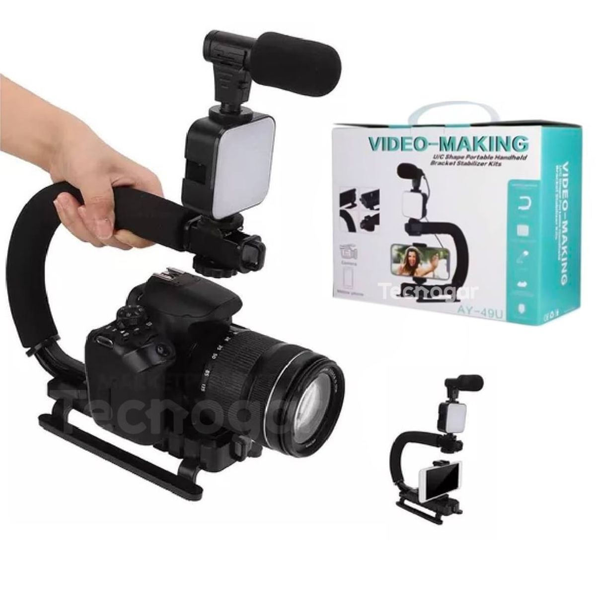 GENERICO - Estabilizador para Cámara y Celular Kit de Grabación Vlogger Streaming