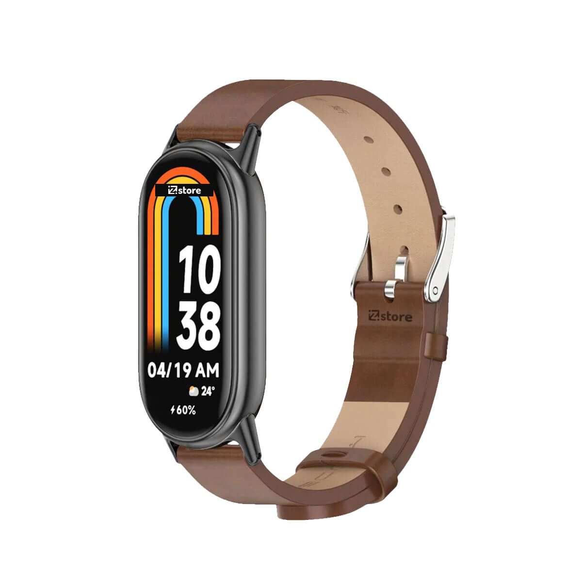 GENERICO - Correa de Cuero Para Xiaomi Mi Band 8 Marron
