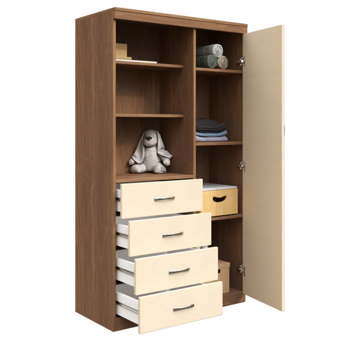 MUEBLES MACRUMO - Ropero con repisas 100cm - Color Sarga