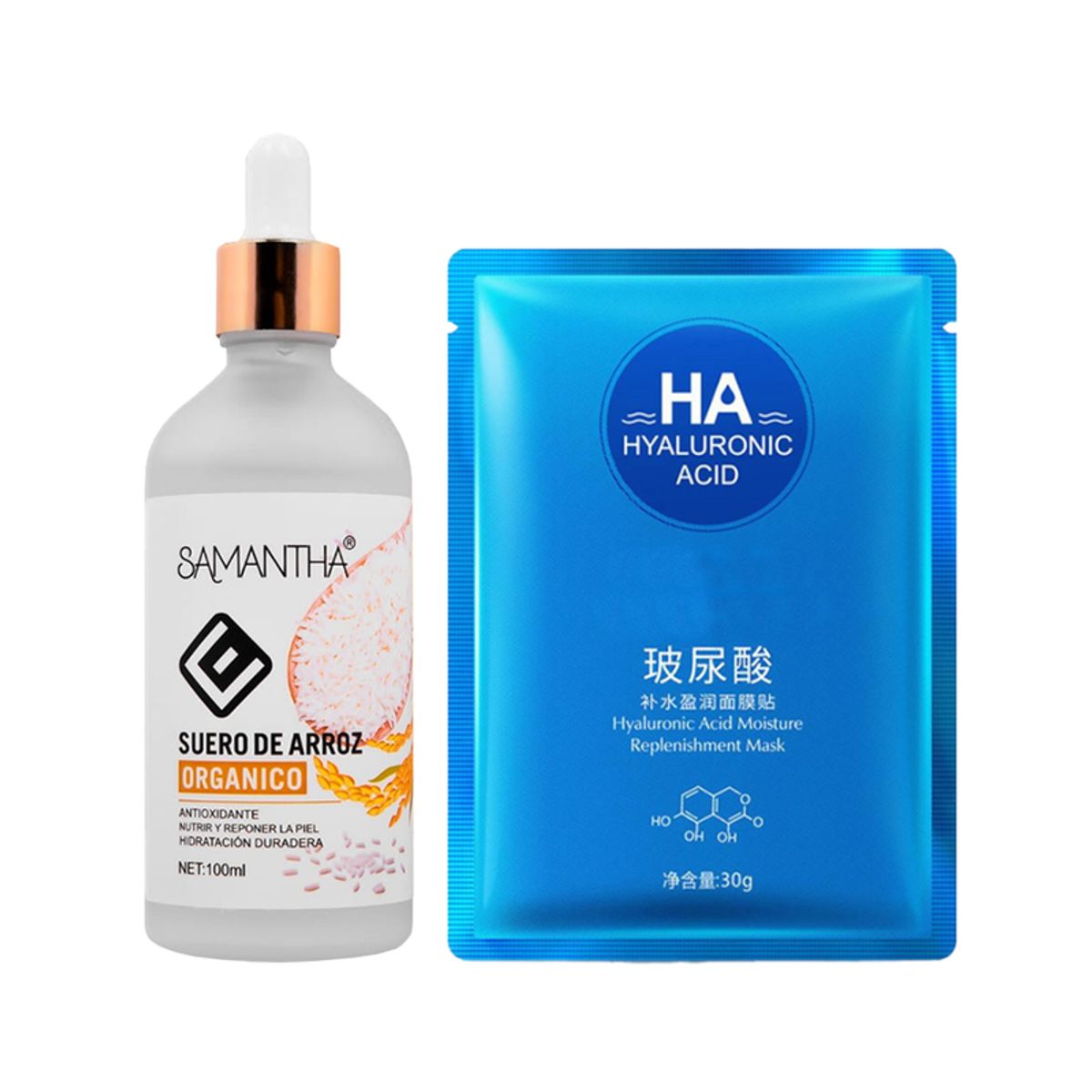 GENERICO - Serum Facial Extracto de Arroz + Mascarilla Facial HA Water