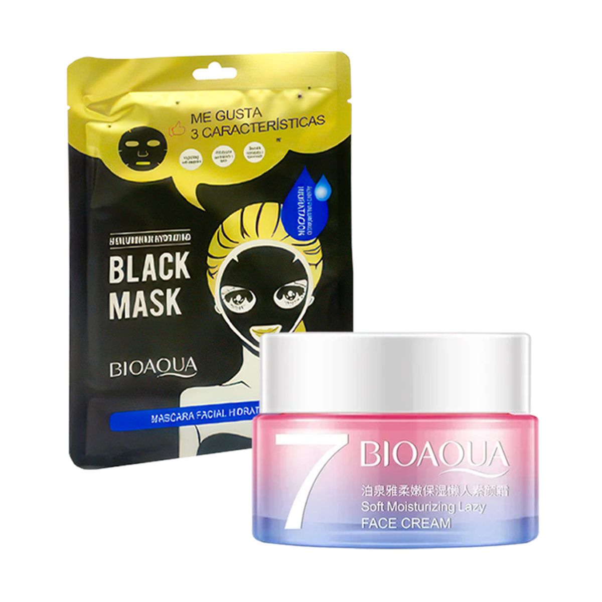 BIOAQUA - Crema Facial Aclaradora + Mascarilla Negra Hyaluronan