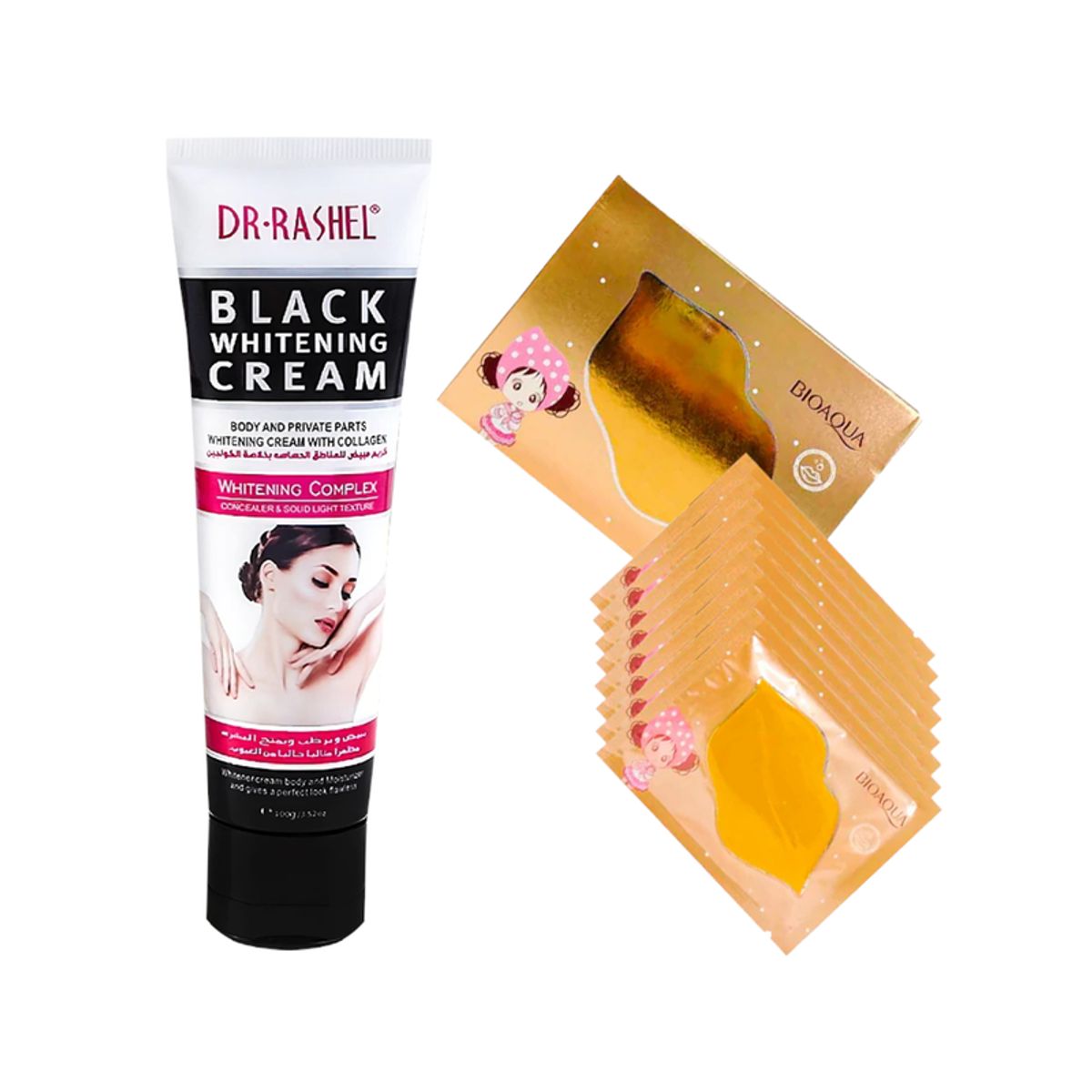 GENERICO - Crema Corporal Blanqueadora + Máscara labial Colágeno Dorada_.
