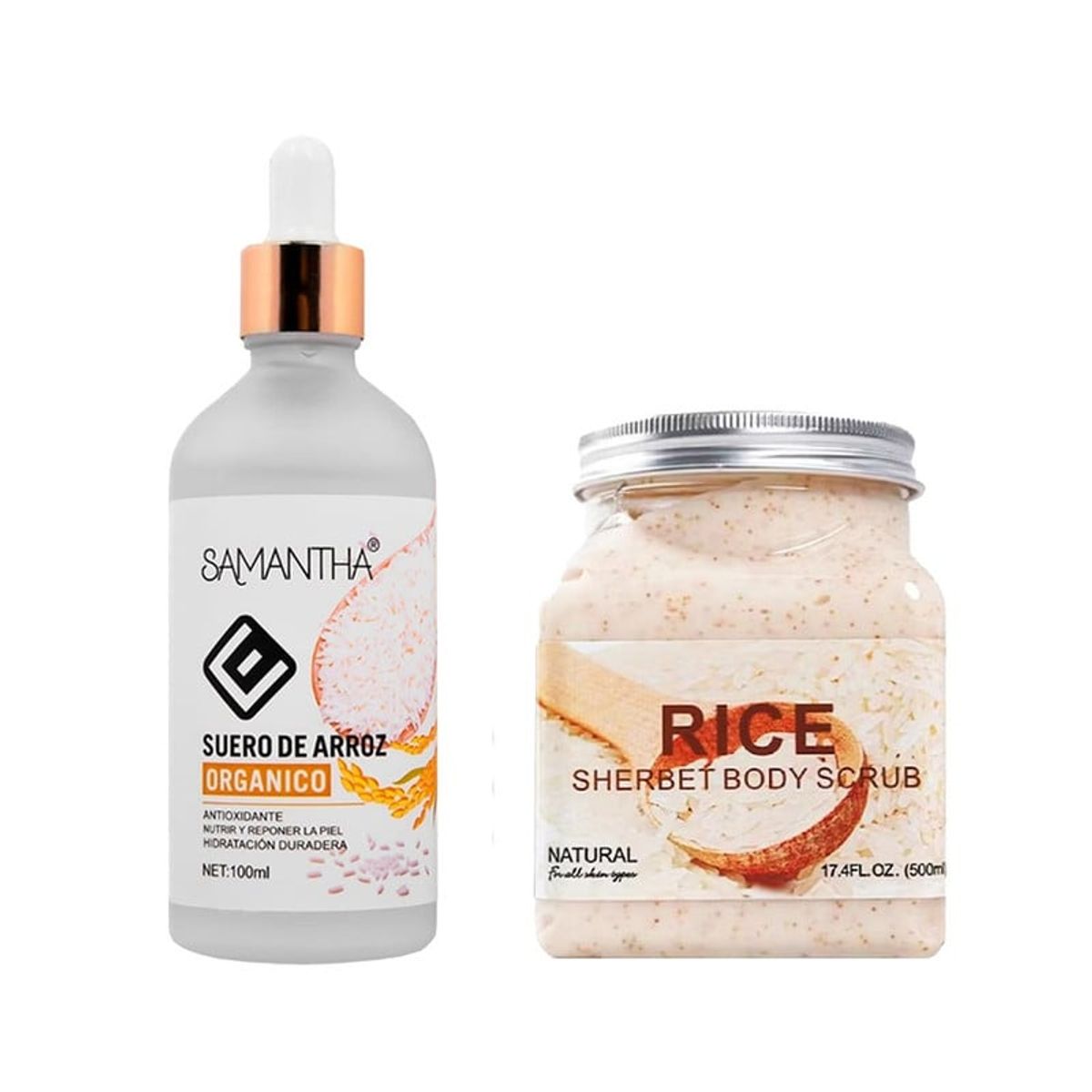 GENERICO - Serum Facial Extracto de Arroz + Exfoliante Corporal de Arroz