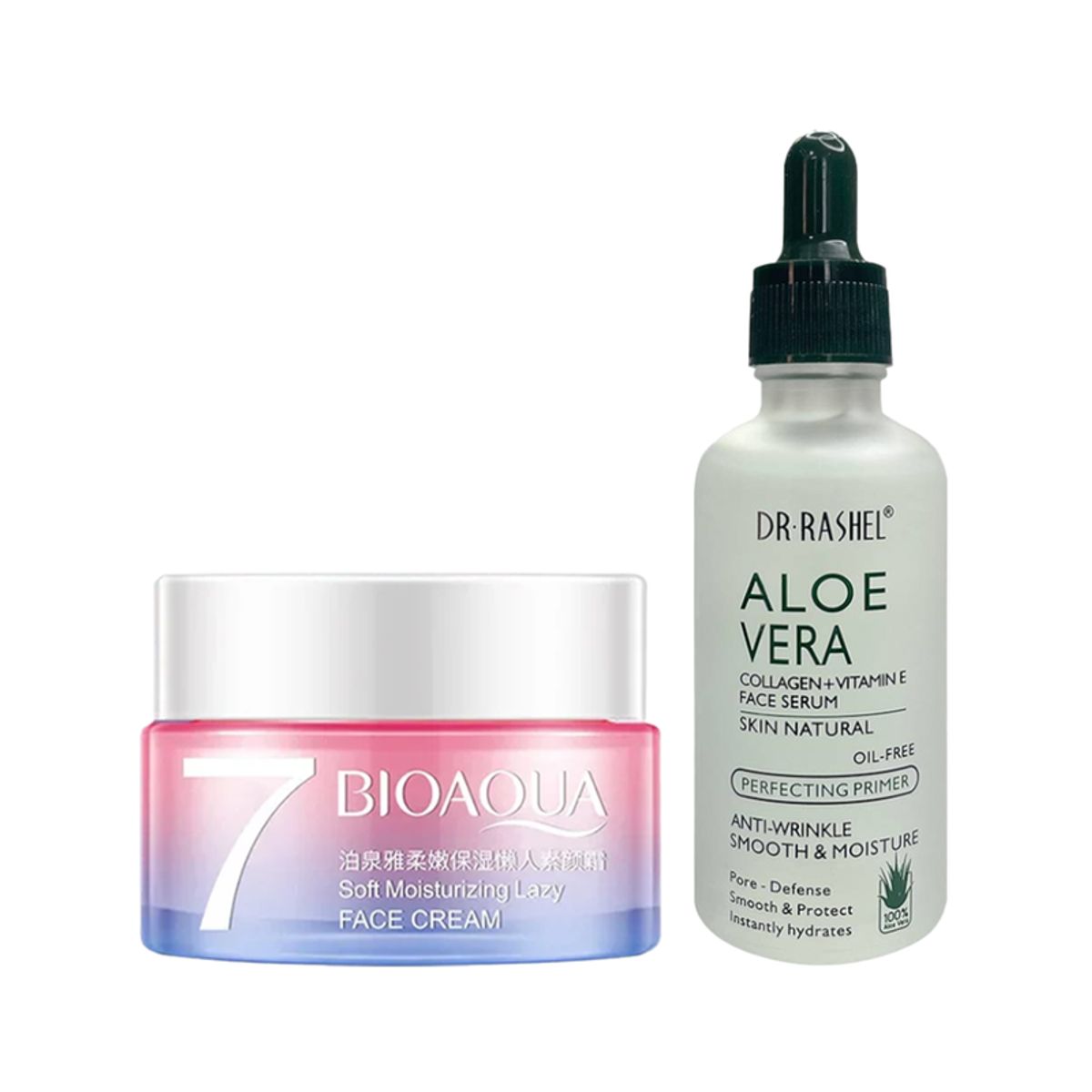 BIOAQUA - Crema Facial Aclaradora + Suero de aloe vera y vitamina E
