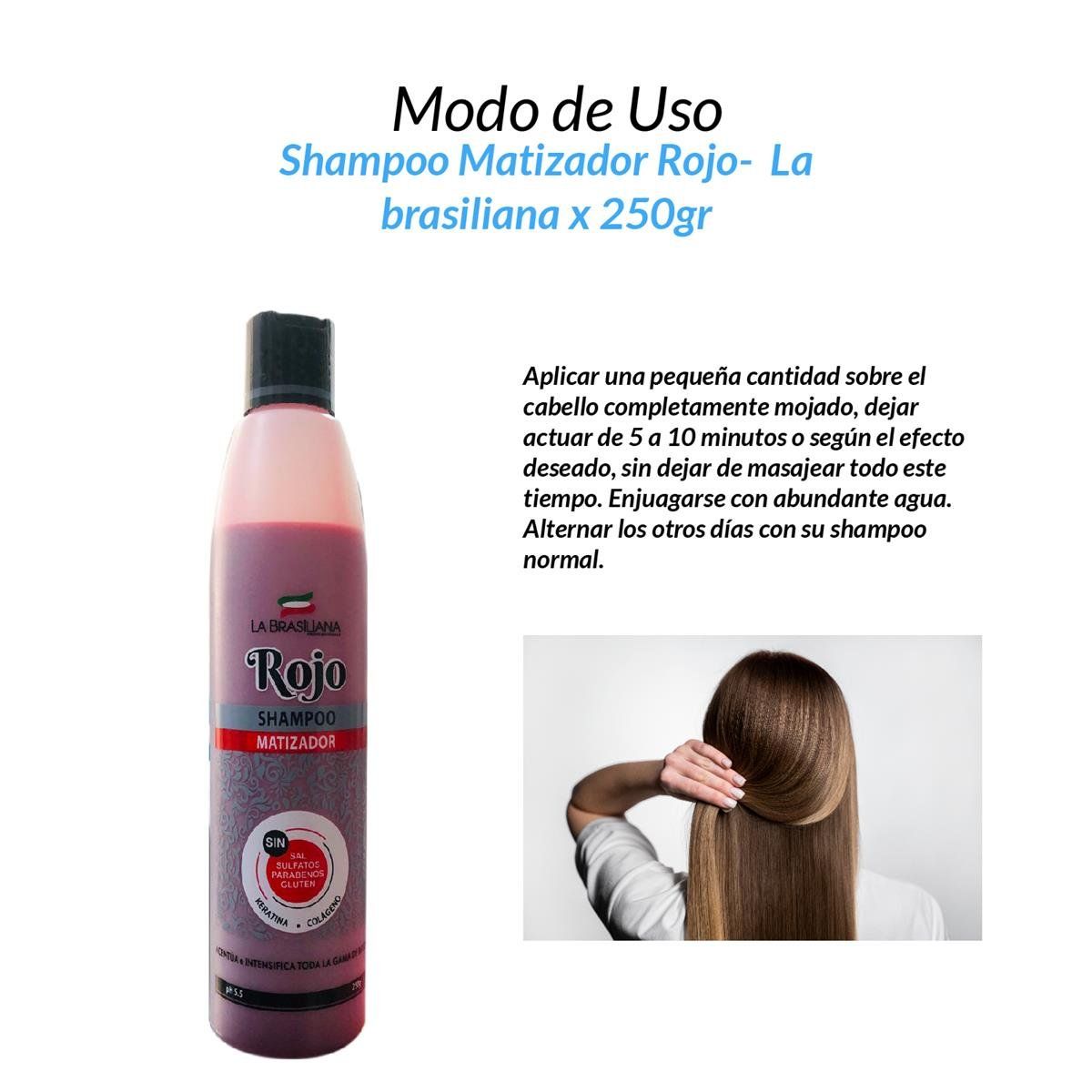 LA BRASILIANA - Shampoo Matizador Rojo La Brasiliana 250Gr 3 Unidades
