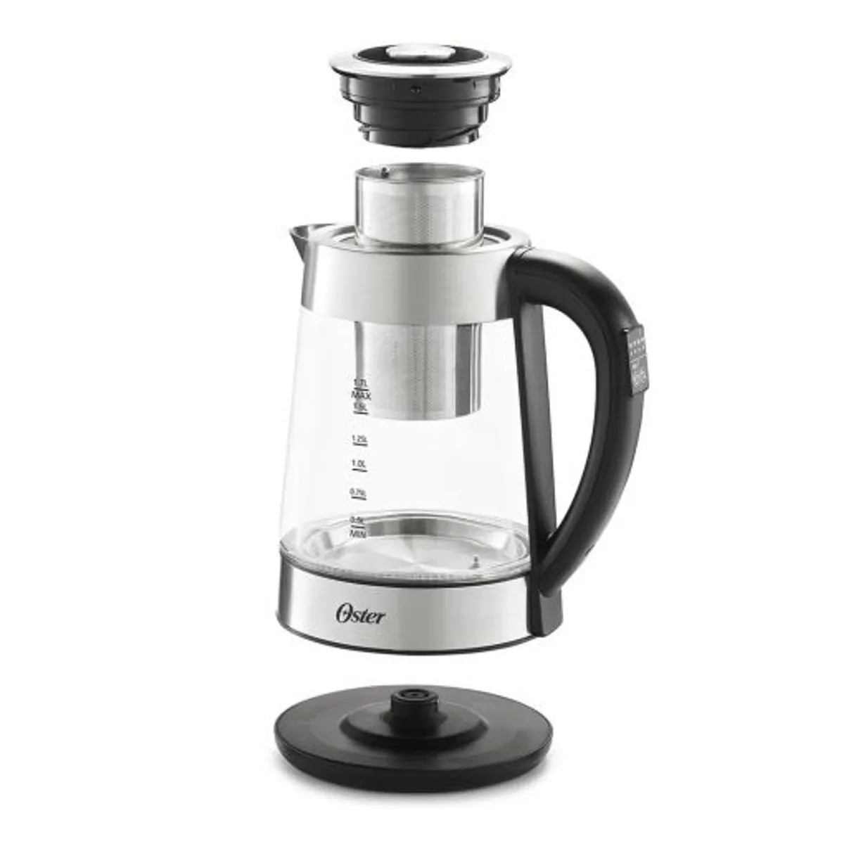 OSTER - Hervidor Oster® Eléctrico de Vidrio BVSTKT8990 AceroNegro