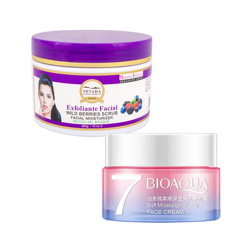 BIOAQUA - Crema Facial Aclaradora + Exfoliante frutos del bosque