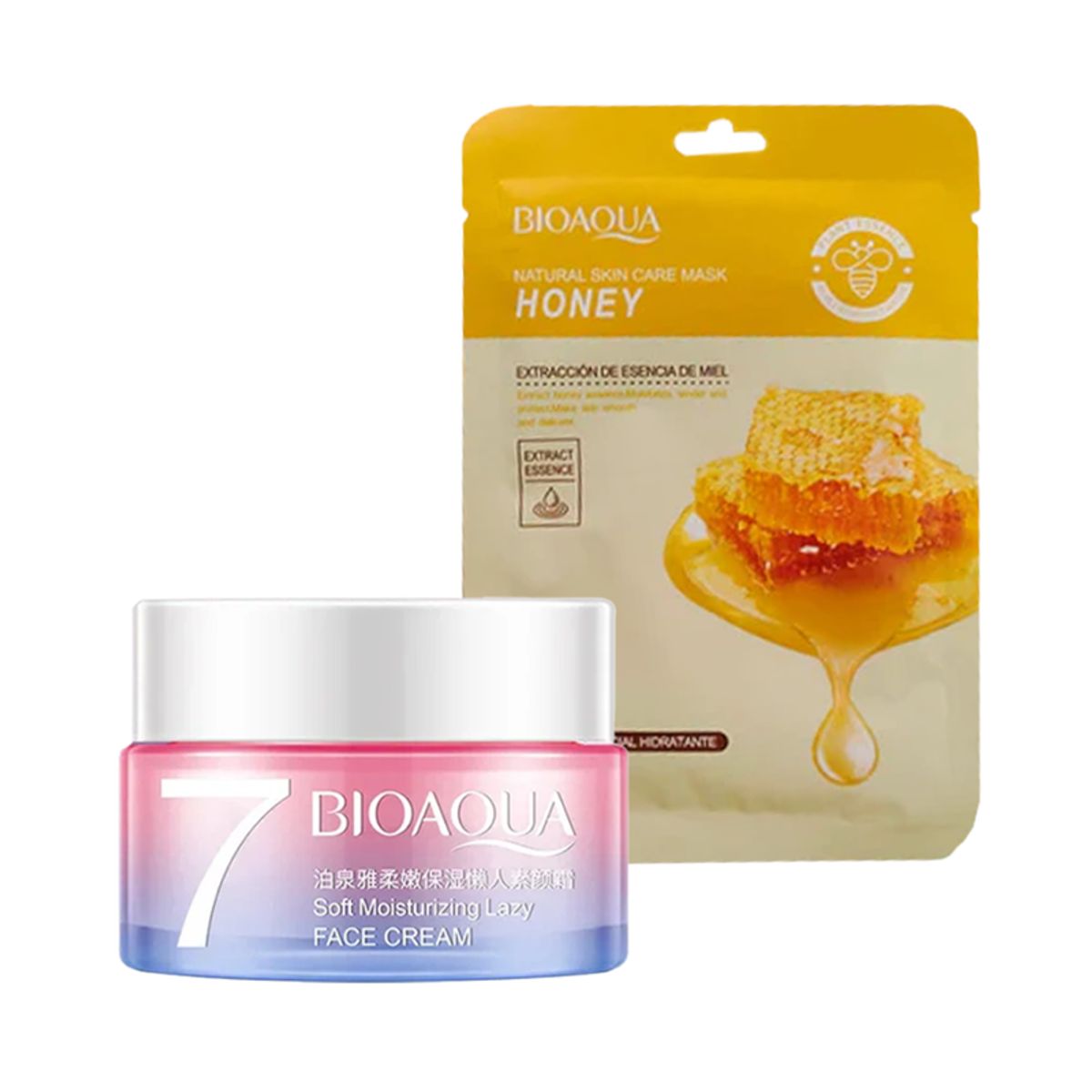 BIOAQUA - Crema Facial Aclaradora + Mascarilla Natural De Miel