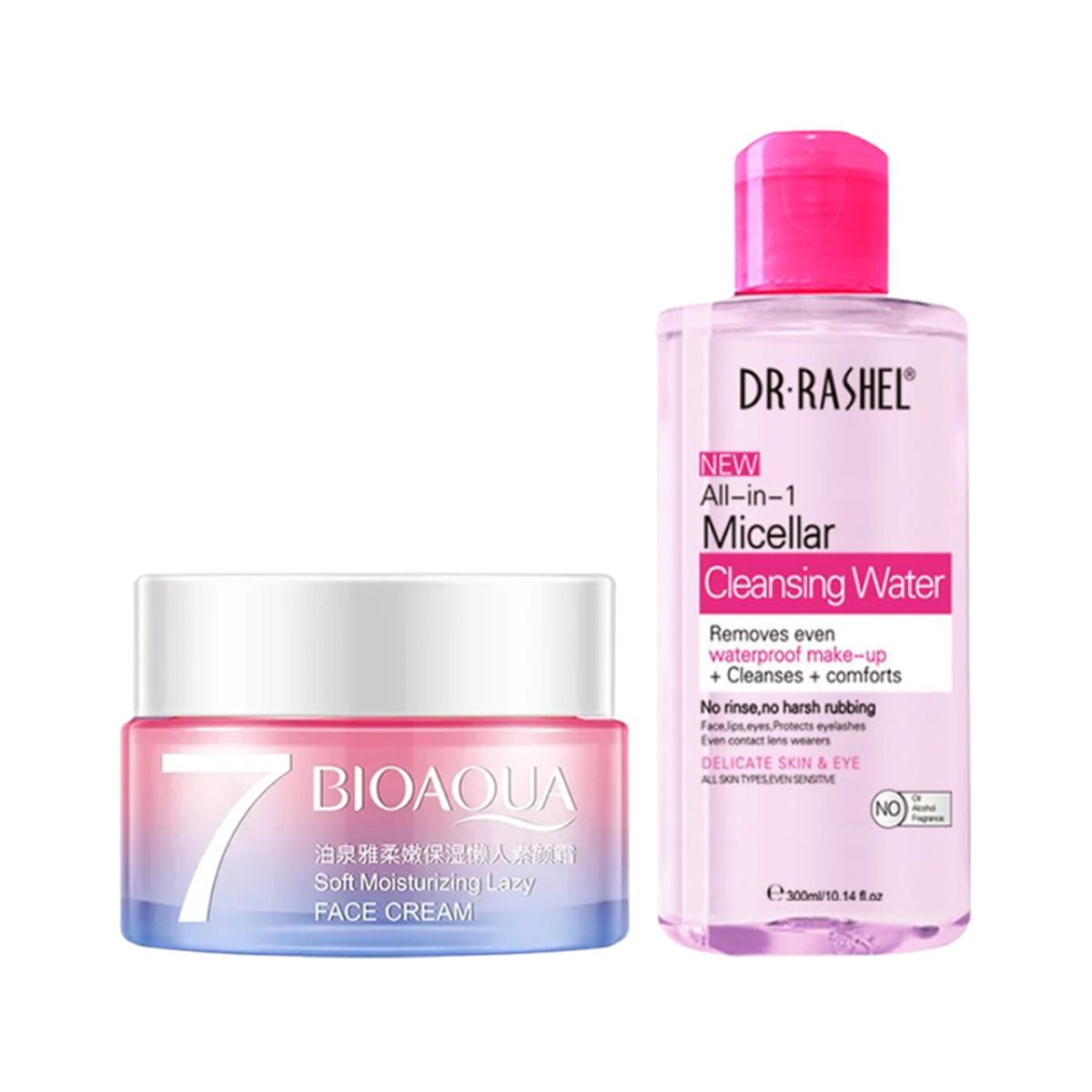 BIOAQUA - Crema Facial Aclaradora + Agua Limpiadora Micelar Rosa