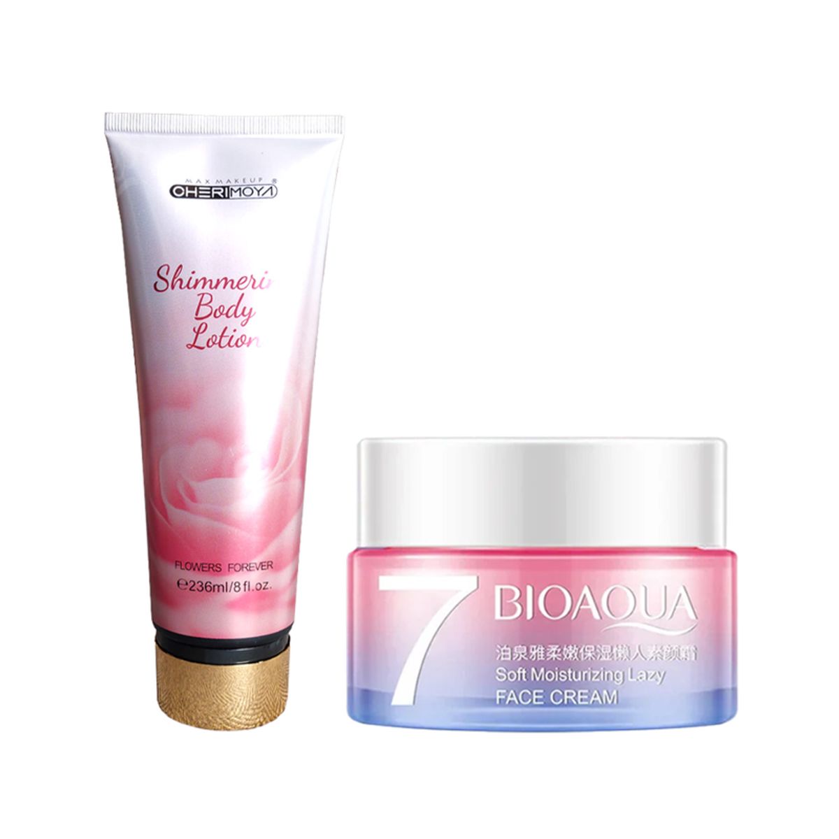 BIOAQUA - Crema Facial Aclaradora + Crema Corporal Aroma a Flores