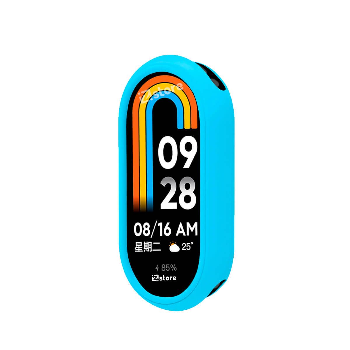 GENERICO - Case de Silicona Para Xiaomi Mi Band 8 Celeste