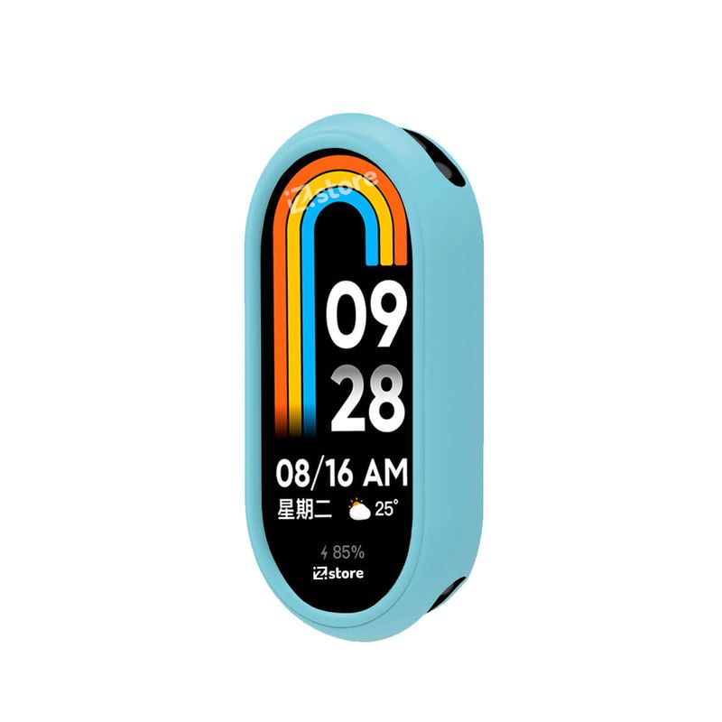 GENERICO - Case de Silicona Para Xiaomi Mi Band 8 Celeste Cielo